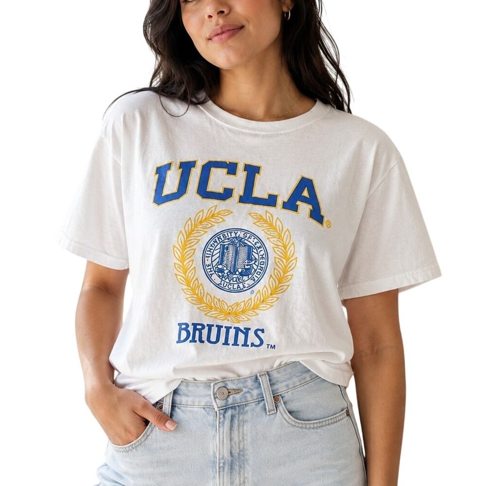 UCLA Bruins White Blue Yellow Collegiate Graphic Tee Large